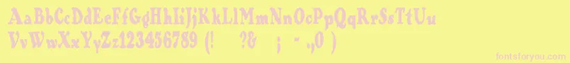 Contraband-fontti – vaaleanpunaiset fontit keltaisella taustalla