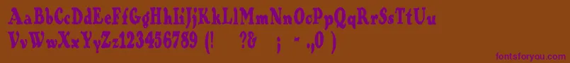 Contraband Font – Purple Fonts on Brown Background