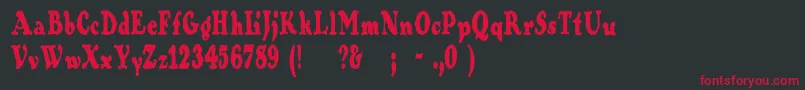 Contraband Font – Red Fonts on Black Background
