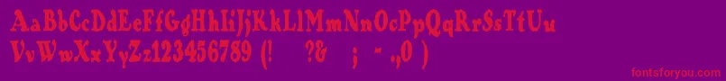 Contraband Font – Red Fonts on Purple Background