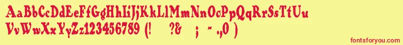 Contraband Font – Red Fonts on Yellow Background