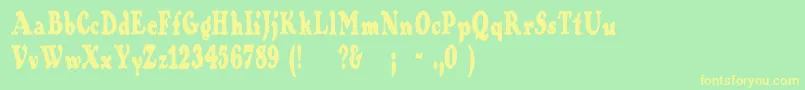 Contraband Font – Yellow Fonts on Green Background