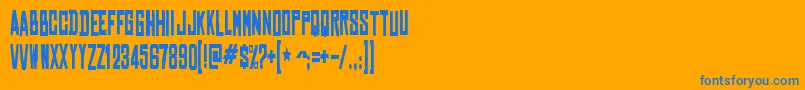 フォントChineserockscdBold – オレンジの背景に青い文字