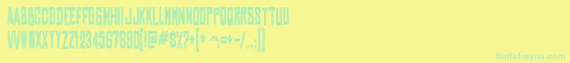 ChineserockscdBold Font – Green Fonts on Yellow Background