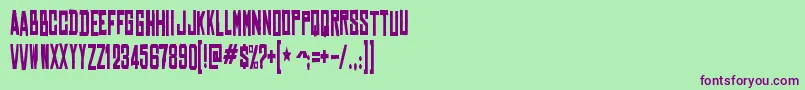 ChineserockscdBold-Schriftart – Violette Schriften auf grünem Hintergrund