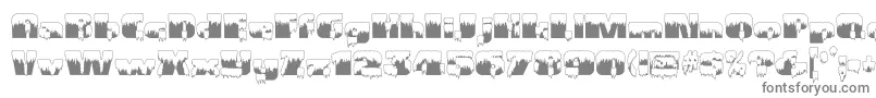Gramiusblizzard-fontti – harmaat kirjasimet valkoisella taustalla