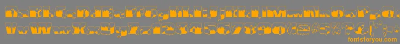 Gramiusblizzard-Schriftart – Orangefarbene Schriften auf grauem Hintergrund