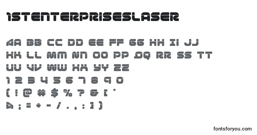 Czcionka 1stenterpriseslaser – alfabet, cyfry, specjalne znaki