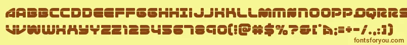 フォント1stenterpriseslaser – 茶色の文字が黄色の背景にあります。