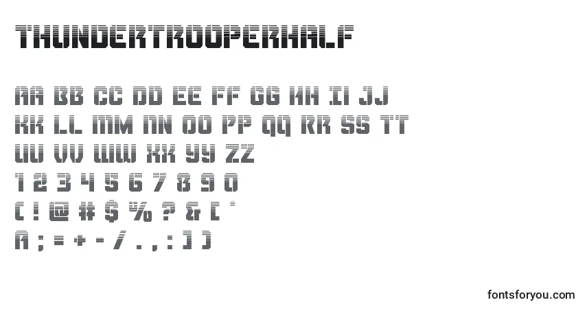 Schriftart Thundertrooperhalf – Alphabet, Zahlen, spezielle Symbole
