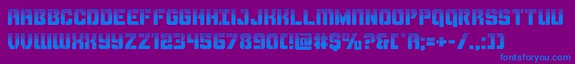 Czcionka Thundertrooperhalf – niebieskie czcionki na fioletowym tle
