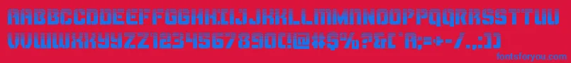 Thundertrooperhalf-Schriftart – Blaue Schriften auf rotem Hintergrund