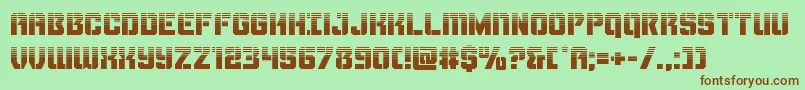 Thundertrooperhalf Font – Brown Fonts on Green Background