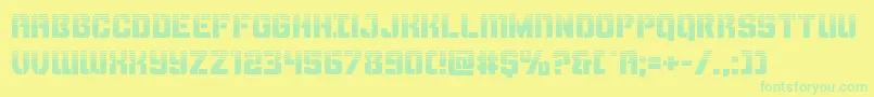 Thundertrooperhalf Font – Green Fonts on Yellow Background