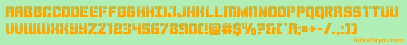 Thundertrooperhalf Font – Orange Fonts on Green Background