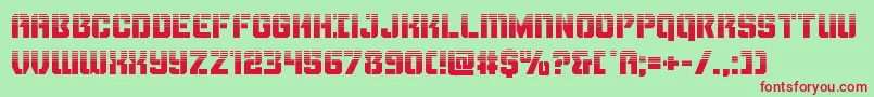 Thundertrooperhalf Font – Red Fonts on Green Background