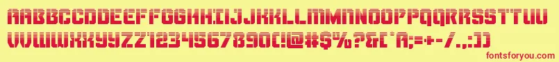 Thundertrooperhalf-fontti – punaiset fontit keltaisella taustalla