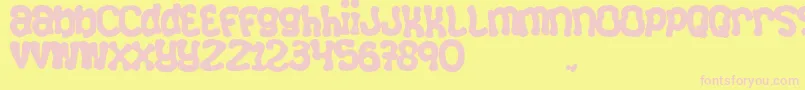 Squizzli Font – Pink Fonts on Yellow Background