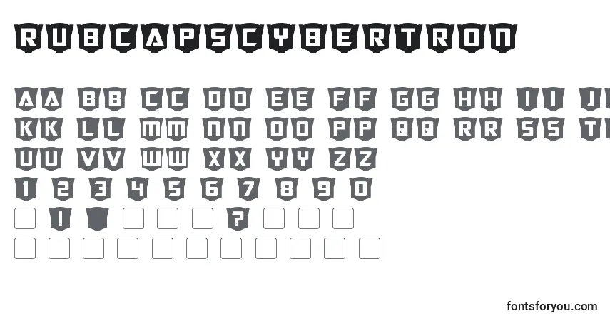 Czcionka RubcapsCybertron – alfabet, cyfry, specjalne znaki