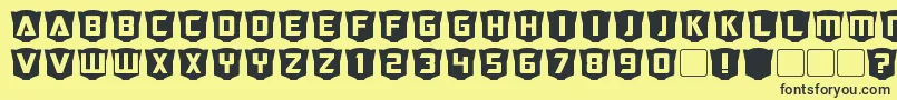 Czcionka RubcapsCybertron – czarne czcionki na żółtym tle