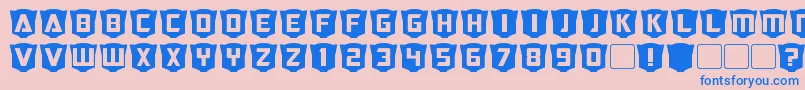 RubcapsCybertron Font – Blue Fonts on Pink Background
