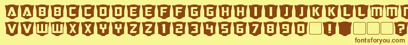 RubcapsCybertron Font – Brown Fonts on Yellow Background