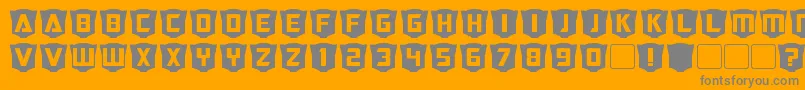Fonte RubcapsCybertron – fontes cinzas em um fundo laranja