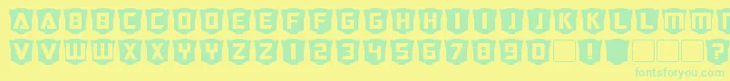 RubcapsCybertron-fontti – vihreät fontit keltaisella taustalla