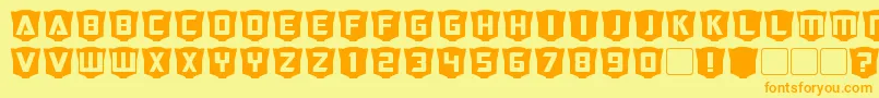 fuente RubcapsCybertron – Fuentes Naranjas Sobre Fondo Amarillo
