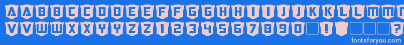 フォントRubcapsCybertron – ピンクの文字、青い背景