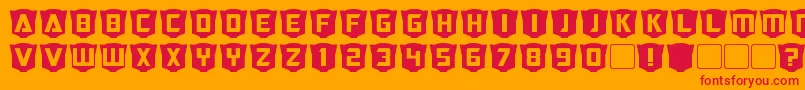 RubcapsCybertron Font – Red Fonts on Orange Background