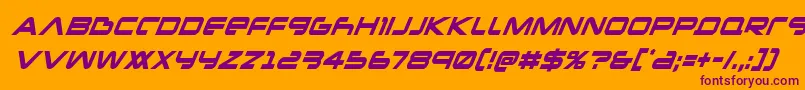 Newmarscondital Font – Purple Fonts on Orange Background