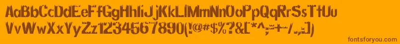 DecayingAlternate Font – Brown Fonts on Orange Background