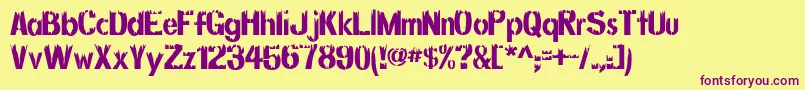 DecayingAlternate Font – Purple Fonts on Yellow Background