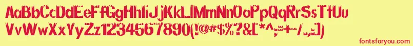 DecayingAlternate Font – Red Fonts on Yellow Background