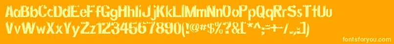 DecayingAlternate Font – Yellow Fonts on Orange Background