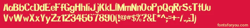 DecayingAlternate Font – Yellow Fonts on Red Background