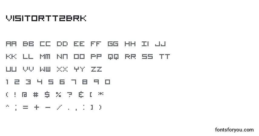 A fonte VisitorTt2Brk – alfabeto, números, caracteres especiais