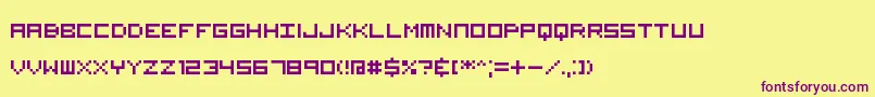 Шрифт VisitorTt2Brk – фиолетовые шрифты на жёлтом фоне