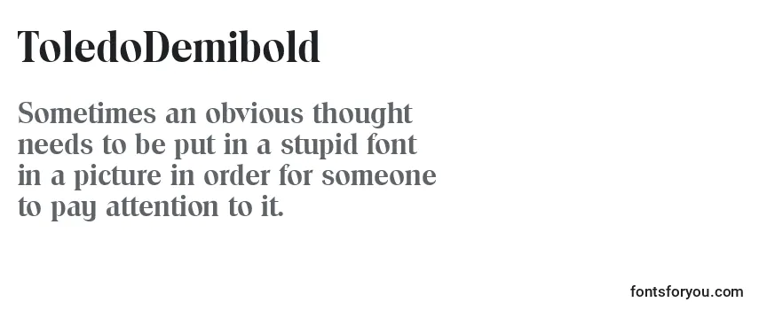 Review of the ToledoDemibold Font