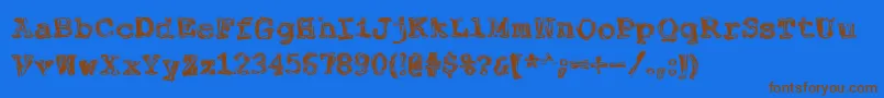 Fonte Fuckingwenhwyfar – fontes marrons em um fundo azul