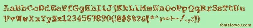 Fuckingwenhwyfar Font – Brown Fonts on Green Background