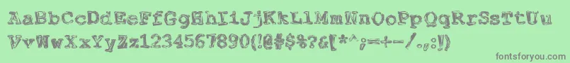 Fuckingwenhwyfar Font – Gray Fonts on Green Background