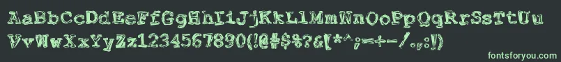 Fuckingwenhwyfar Font – Green Fonts on Black Background