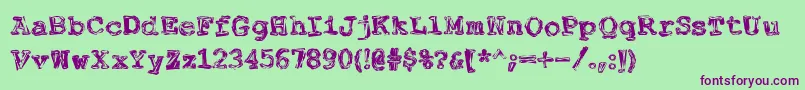 Fuckingwenhwyfar Font – Purple Fonts on Green Background
