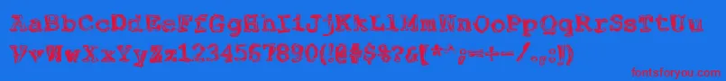 Fuckingwenhwyfar Font – Red Fonts on Blue Background
