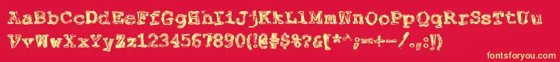 Fuckingwenhwyfar Font – Yellow Fonts on Red Background