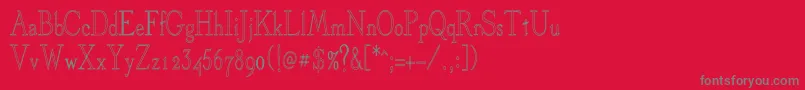 OlivertCondensed Font – Gray Fonts on Red Background