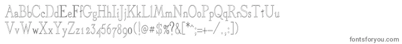 OlivertCondensed-fontti – harmaat kirjasimet valkoisella taustalla