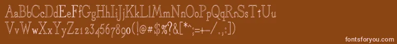 OlivertCondensed Font – Pink Fonts on Brown Background